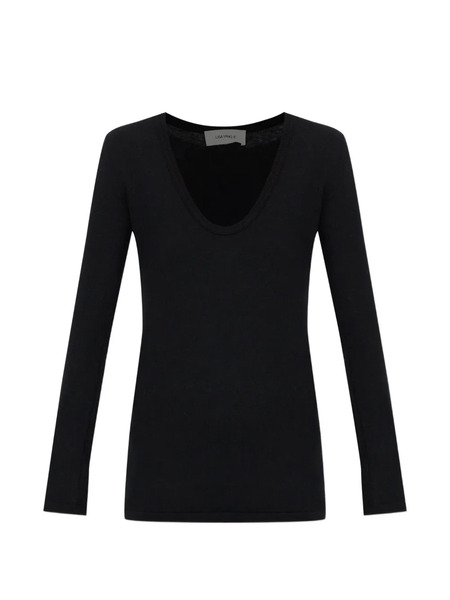  Lisa Yang Amalea Scoop-neck Long-sleeve T-shirt - Black 