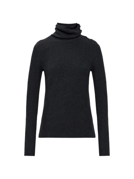  Lisa Yang Button Roll-neck Sweater - Grey 