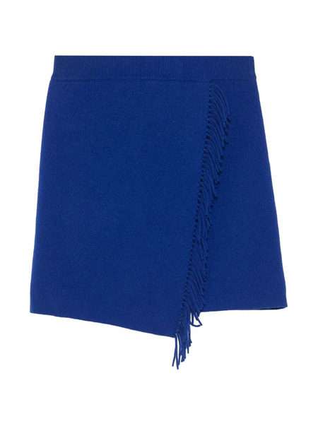  Lisa Yang Mette Fringed Asymmetric Mini Skirt - Blue 