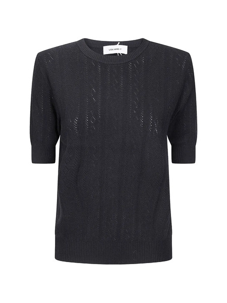  Lisa Yang Openwork Crew-neck T-shirt - Black 