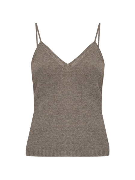  Lisa Yang V-neck Strap Top - Brown 