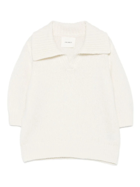  Lisa Yang Wide-collar V-neck Jumper - Neutrals 