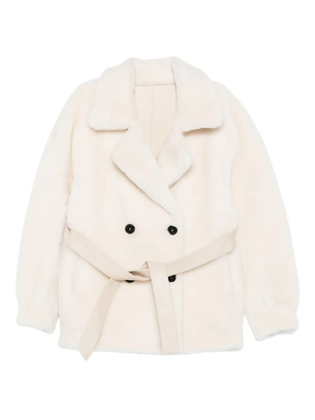  Liska Double-breasted Belted Coat - Neutrals 