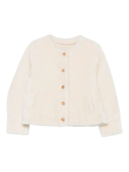  Liska Faux-fur Buttoned Jacket - White 
