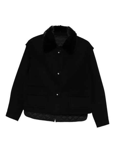  Liska Fur-collar Quilted-detail Jacket - Black 