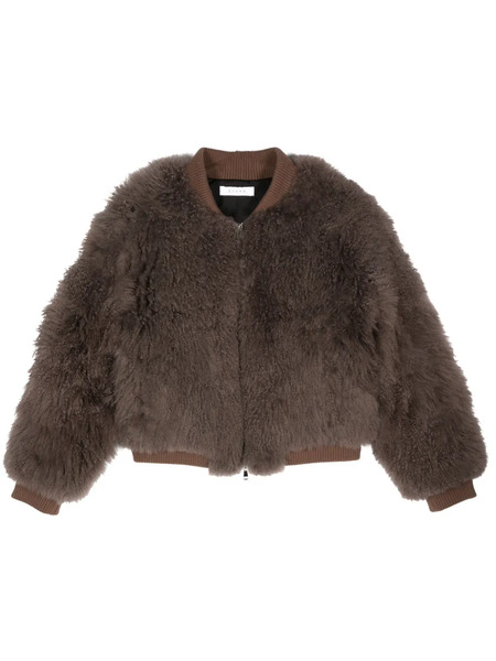  Liska Fur-design Cashmere Bomber Jacket - Brown 