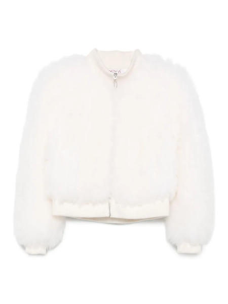  Liska Goat-fur Bomber Jacket - White 