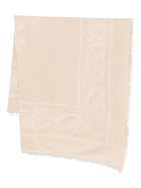  Liska Paisley-print Frayed Scarf - Neutrals 