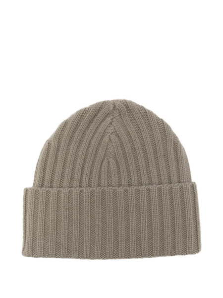  Liska Ribbed Cashmere Beanie Hat - Neutrals 