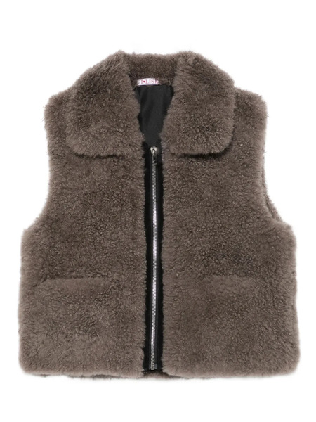  Liska Shearling Zip-up Gilet - Brown 
