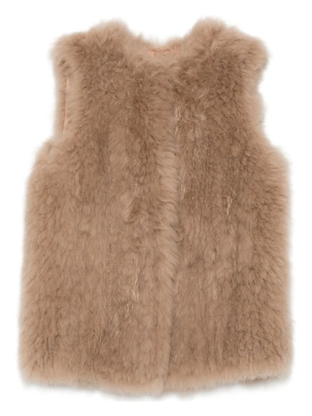  Liska Sleeveless Goat-fur Gilet - Neutrals 
