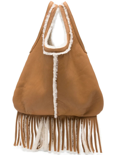  Liska Tasche Fringe-details Leather Shoulder Bag - Brown 