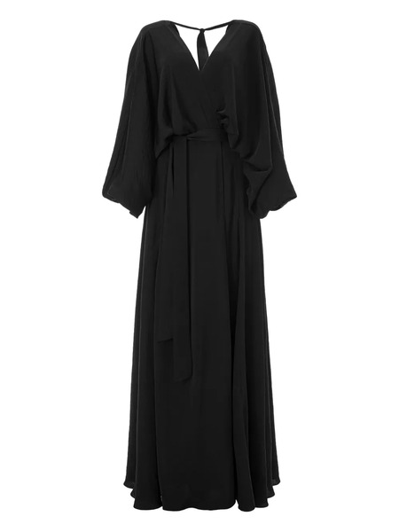  Lita Couture Vallee Wrap-effect Maxi Dress - Black 