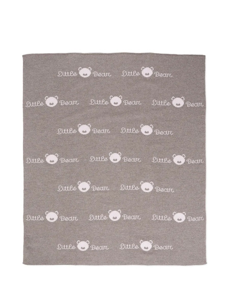  Little Bear Bear-print Wool Blanket - Brown 