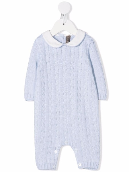  Little Bear Cable-knit Virgin-wool Romper - Blue 