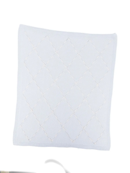  Little Bear Diamond-patterned Blanket - Blue 