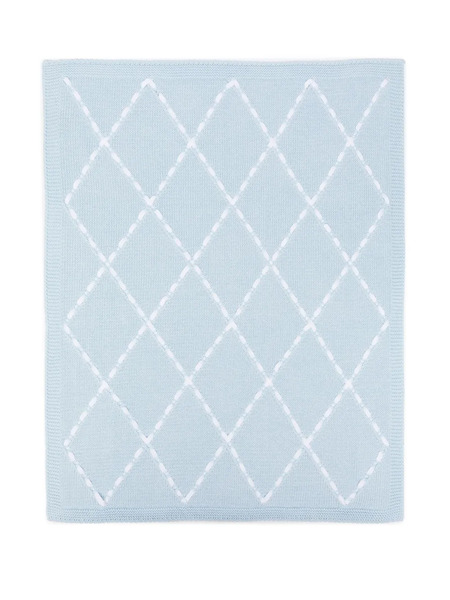  Little Bear Embroidered Blanket - Blue 