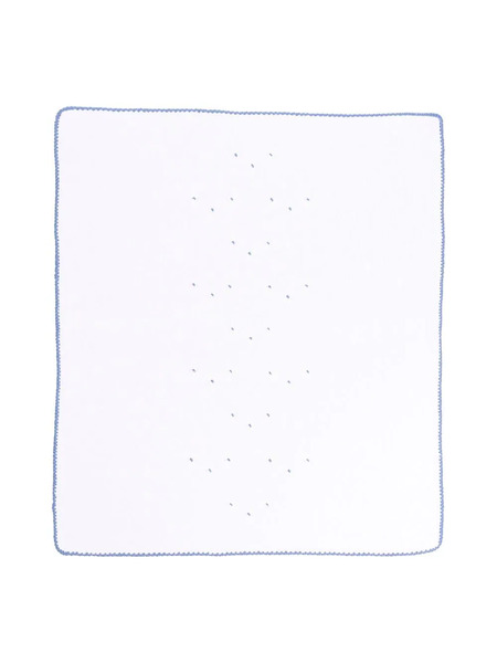  Little Bear Embroidered Cotton Blanket - White 