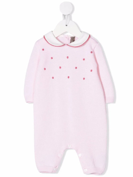  Little Bear Knitted Spotted Romper - Pink 