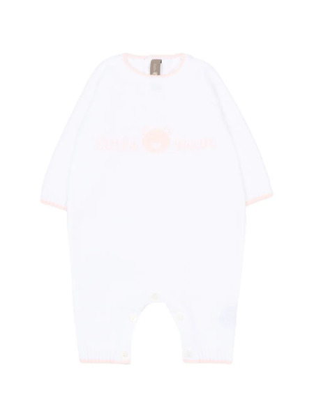  Little Bear Logo-detail Romper - White 