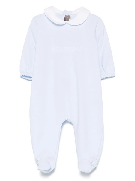  Little Bear Logo-embroidered Pajamas - Blue 