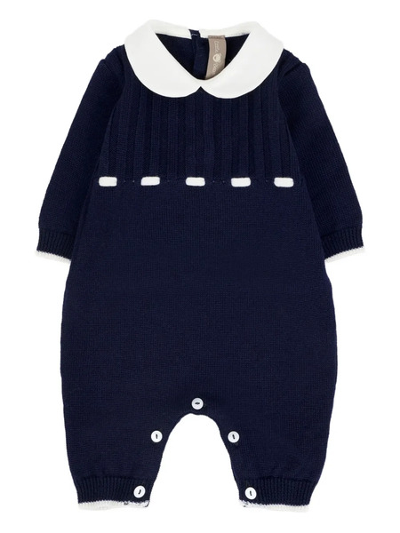  Little Bear Peter Pan Collar Wool Jumpsuit - Blue 