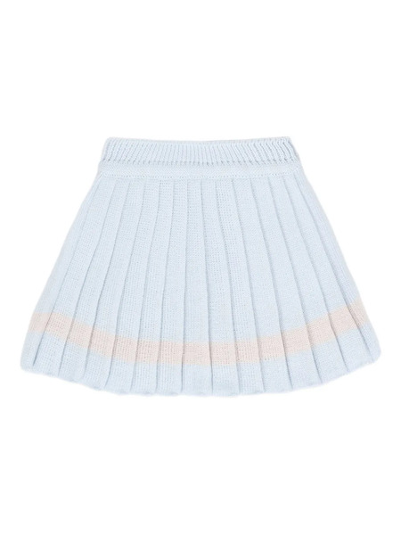  Little Bear Pleated Wool Skirt - Blue 
