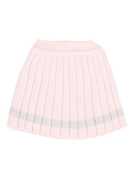  Little Bear Pleated Wool Skirt - Pink 