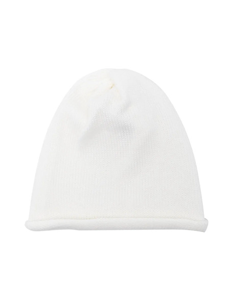 Little Bear Virgin Wool Ribbed Beanie - White 