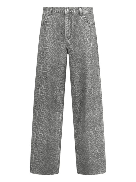  Liu Jo Animal-print Flared Trousers - Grey 