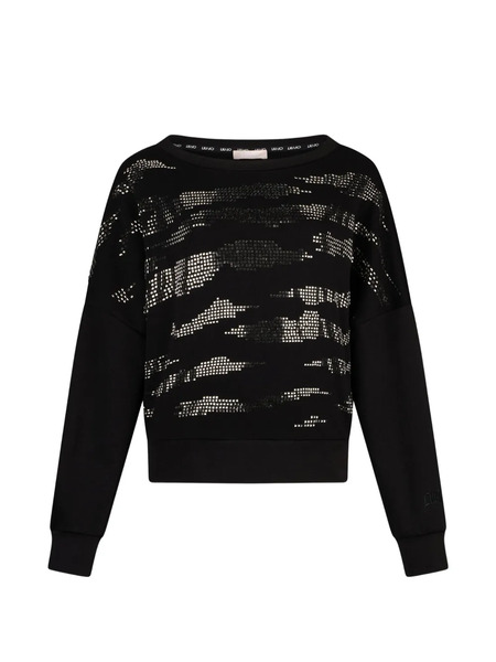  Liu Jo Appliqués Crew-neck Sweatshirt - Black 