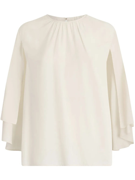  Liu Jo Belted Crepe De Chine Blouse - White 
