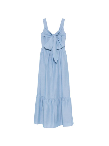  Liu Jo Bow-detail Ruffled Maxi Dress - Blue 