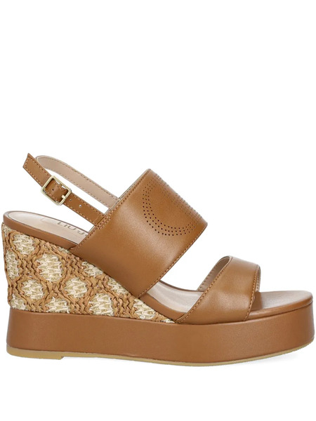  Liu Jo Braided-detail Wedge Sandals - Brown 