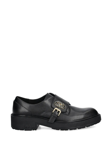  Liu Jo Buckle Strap Monk Shoes - Black 