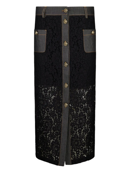 Liu Jo Button-up Lace Skirt - Black 
