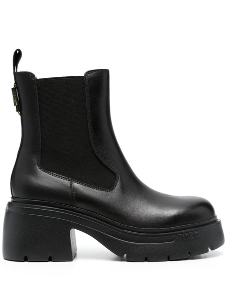  Liu Jo Carrie 60mm Leather Ankle Boots - Black 
