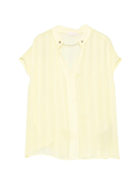  Liu Jo Chain-detail V-neck Top - Yellow 