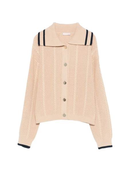  Liu Jo Collared Cable-knit Cardigan - Neutrals 