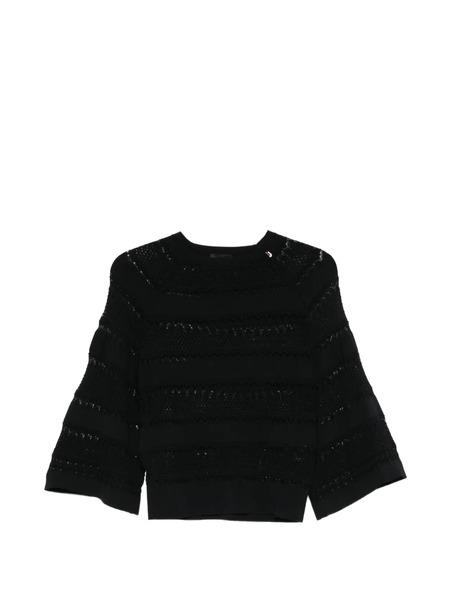  Liu Jo Crochet Knitted Top - Black 