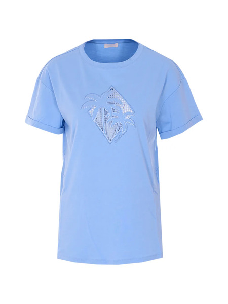  Liu Jo Crystals-embellished T-shirt - Blue 