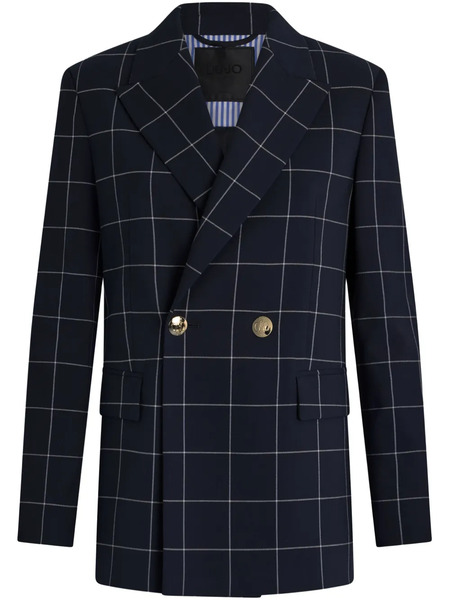  Liu Jo Double-breasted Check Blazer - Blue 