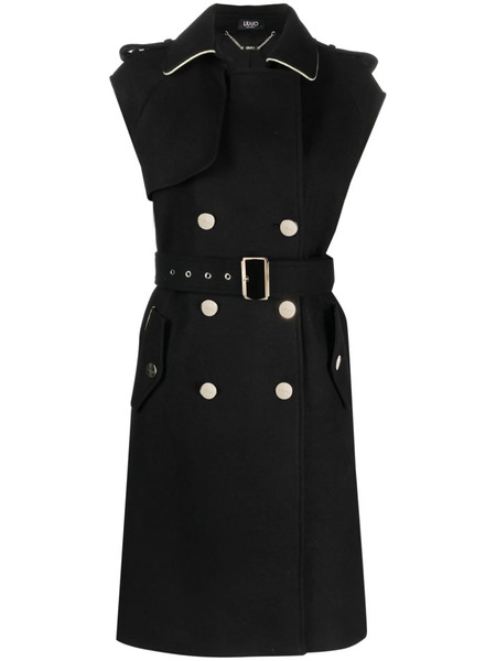  Liu Jo Double-breasted Sleeveless Coat - Black 