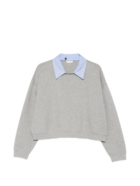  Liu Jo Embellished-collar Sweatshirt - Grey 