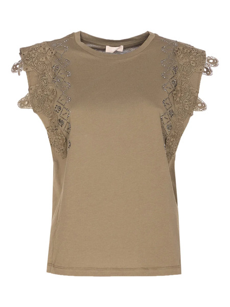  Liu Jo Embroidered Strass T-shirt - Neutrals 