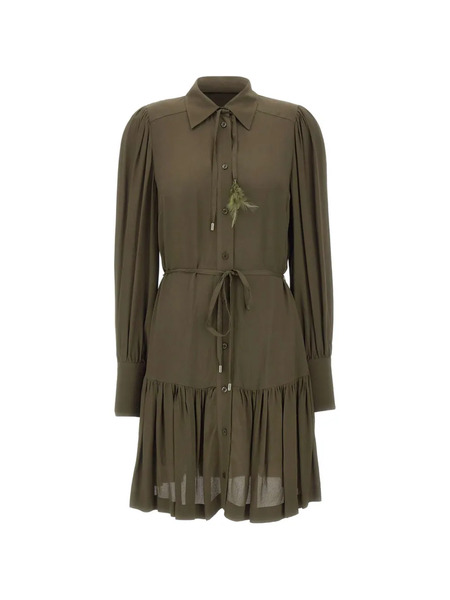  Liu Jo Feather Pleated Dress - Green 