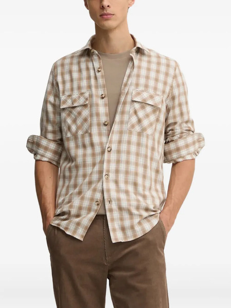  Liu Jo Flap-pocket Checked Shirt - Brown 