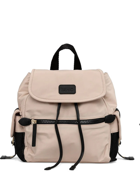  Liu Jo Flap Top Drawstring Backpack - Neutrals 
