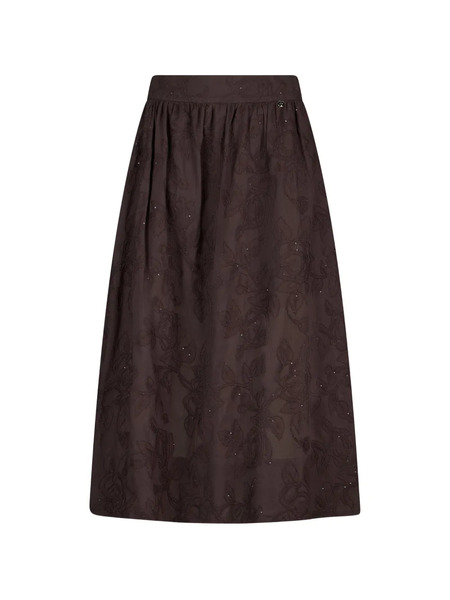  Liu Jo Floral-embroidered Midi Skirt - Brown 