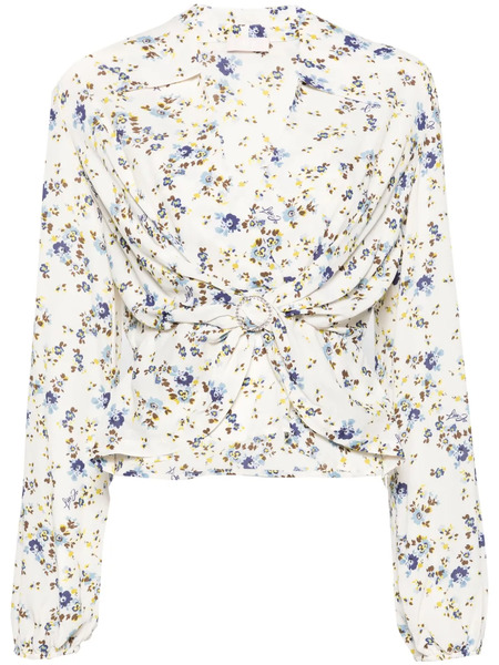  Liu Jo Floral-print Crepe Blouse - Neutrals 